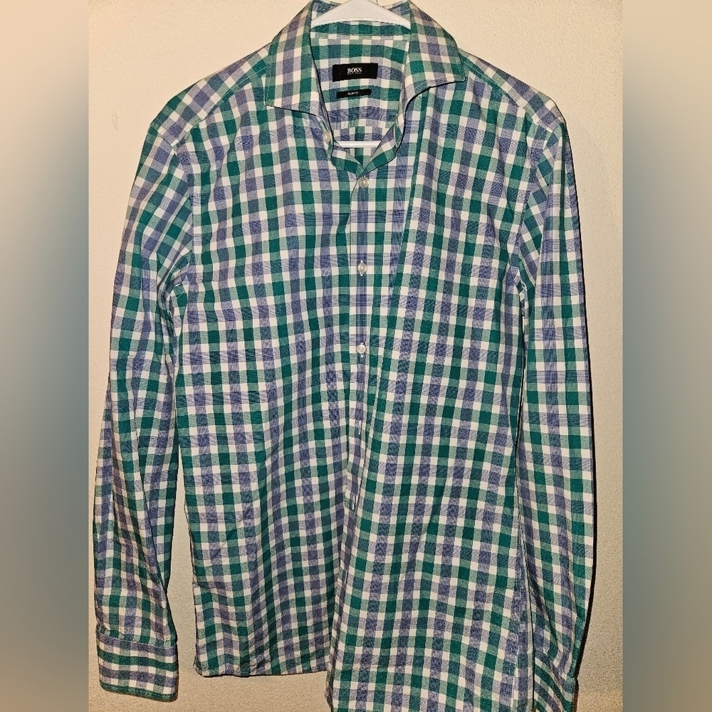 Hugo By Hugo Boss Mens Long Sleeve Slim Fit Dress Shirt size 15.5